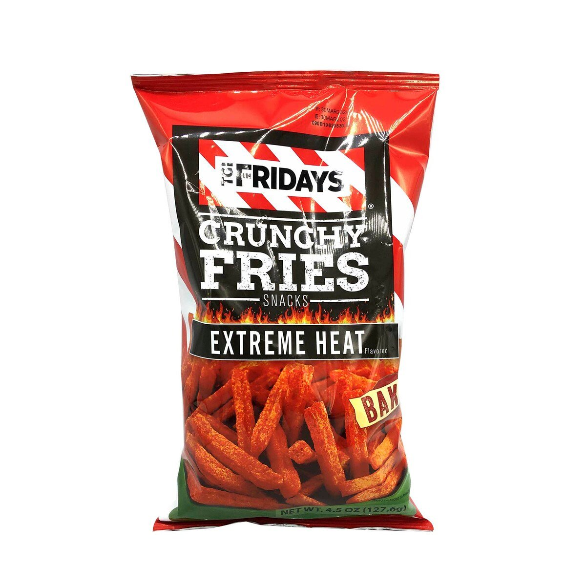 TGI Fridays Crunchy Fries Snacks Extreme Heat Flavored Baked 127.6 g