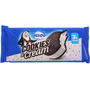 Igloo Cookies & Cream Ice Cream Sandwich 3 x 100 ml