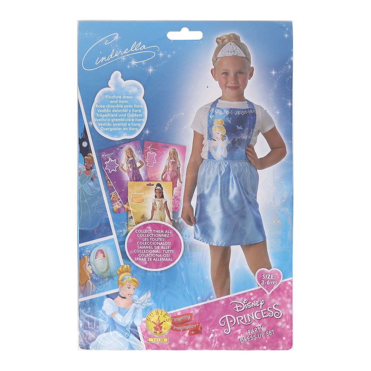 Disney Cinderella Party Costume (Pinafore & Tiara) 34170 Size 3-6Y