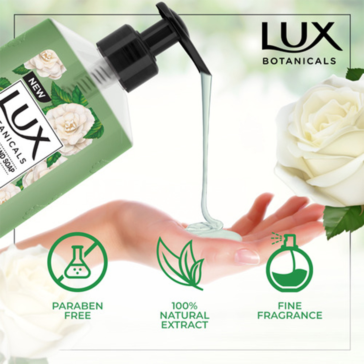 Lux Botanicals Perfumed Hand Wash Camellia & Aloe Vera 250ml