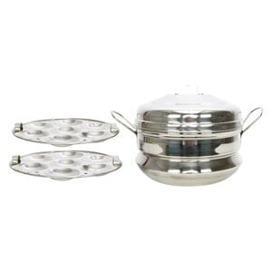 Chefline Stainless Steel Idly Pot 2Plates 14's IND