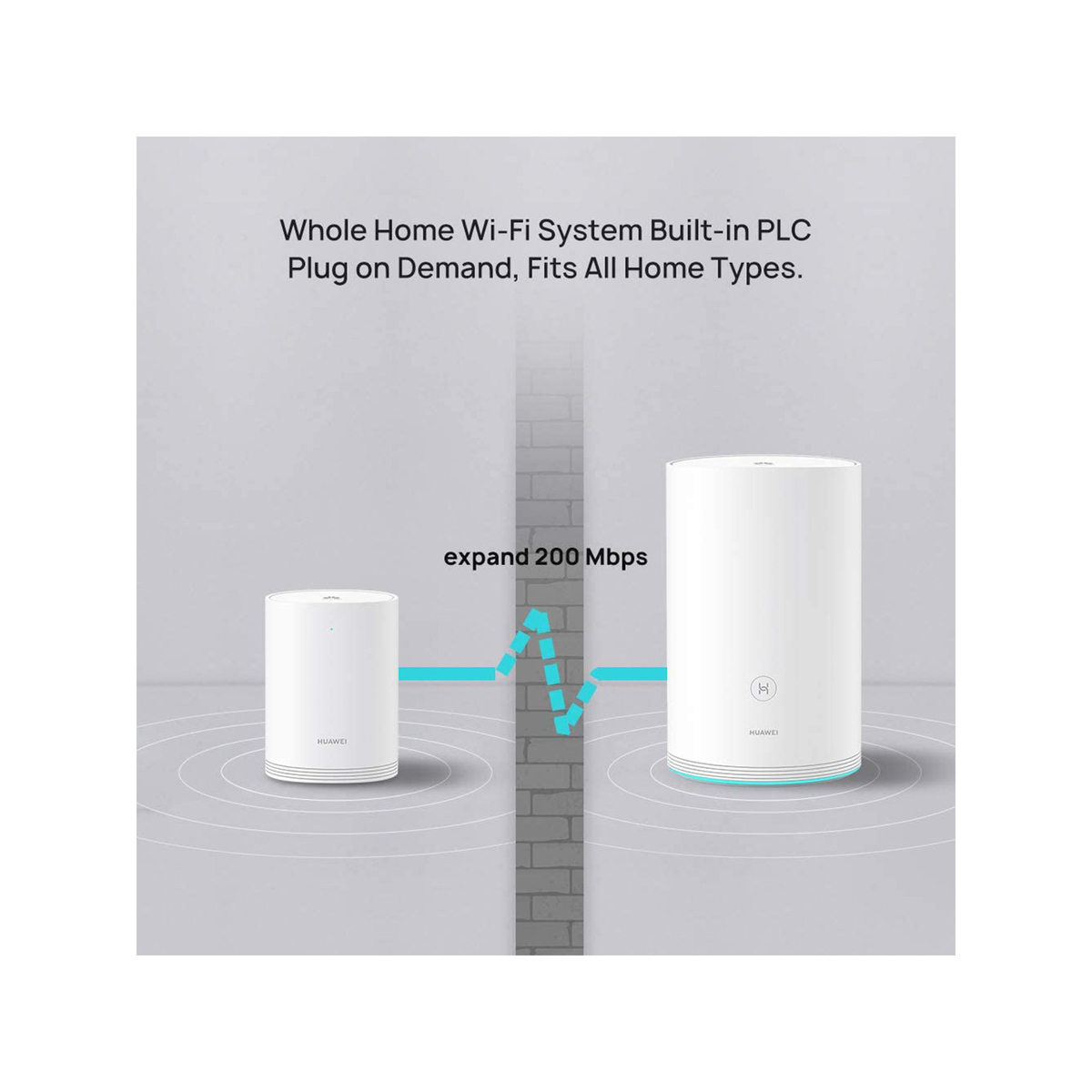 HUAWEI HUW-WS5280-1PLUS1-WHT (1 Base + 1 Satellite) Router, Home Wi-Fi Q2 Pro System