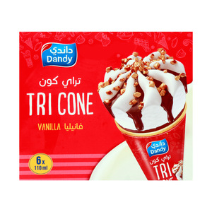 Dandy Ice Cream Tri Cone Vanilla 6 x 110ml