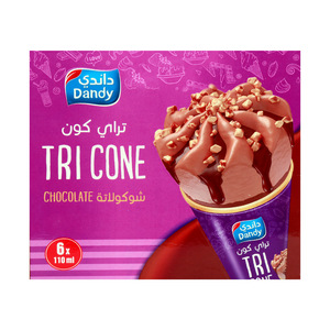 Dandy Ice Cream Tri Cone Chocolate 6 x 110ml