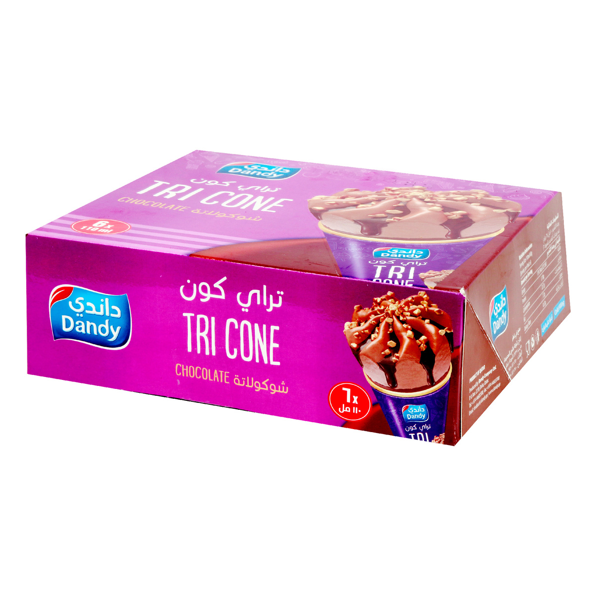 Dandy Ice Cream Tri Cone Chocolate 6 x 110ml