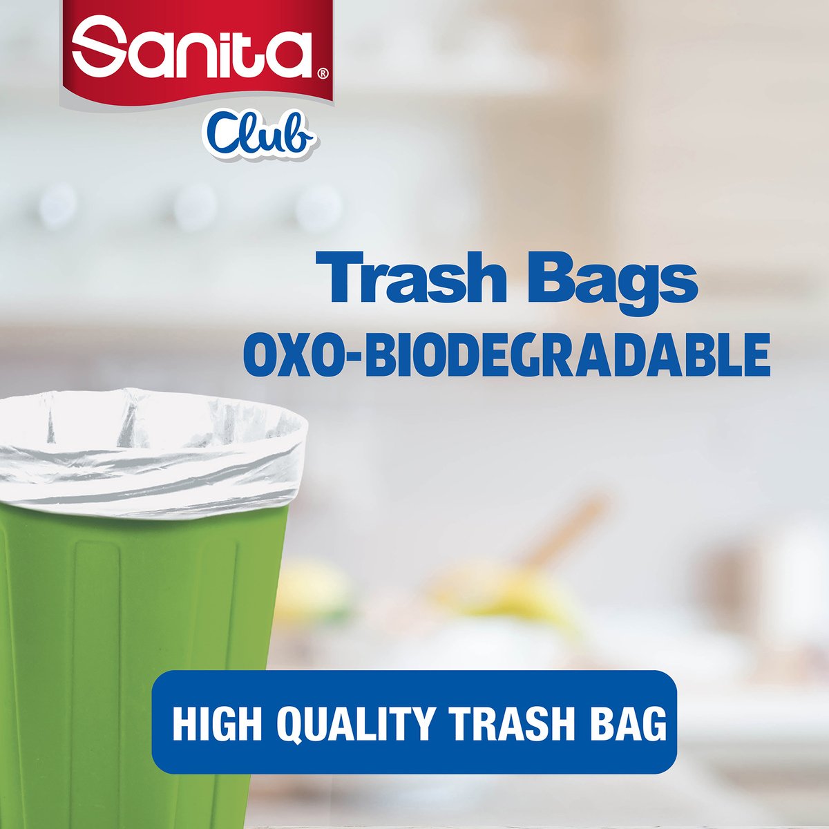 Sanita Club Trash Bags Biodegradable 10 Gallons Size 65 x 52cm 30pcs