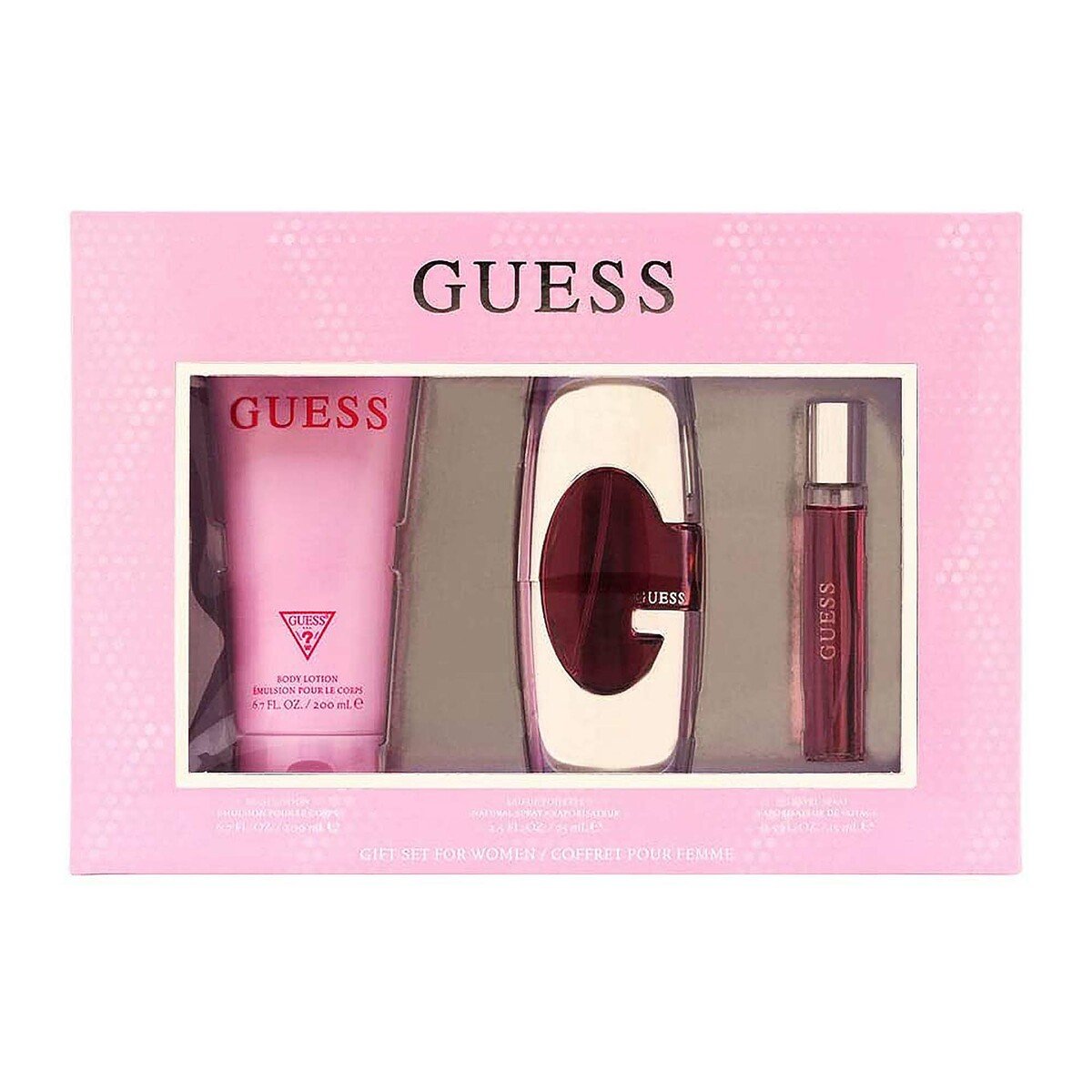 Guess Pink EDP for Women 75ml + Body Lotion 200ml + Travel Spray 15ml