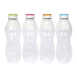 جويفل زجاجة بلاستيكية شفافة 4 قطع بألوان متنوعة