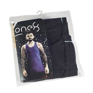 One 8 Men's Popular Vest Black Color 2Pcs Pack 110, XXL