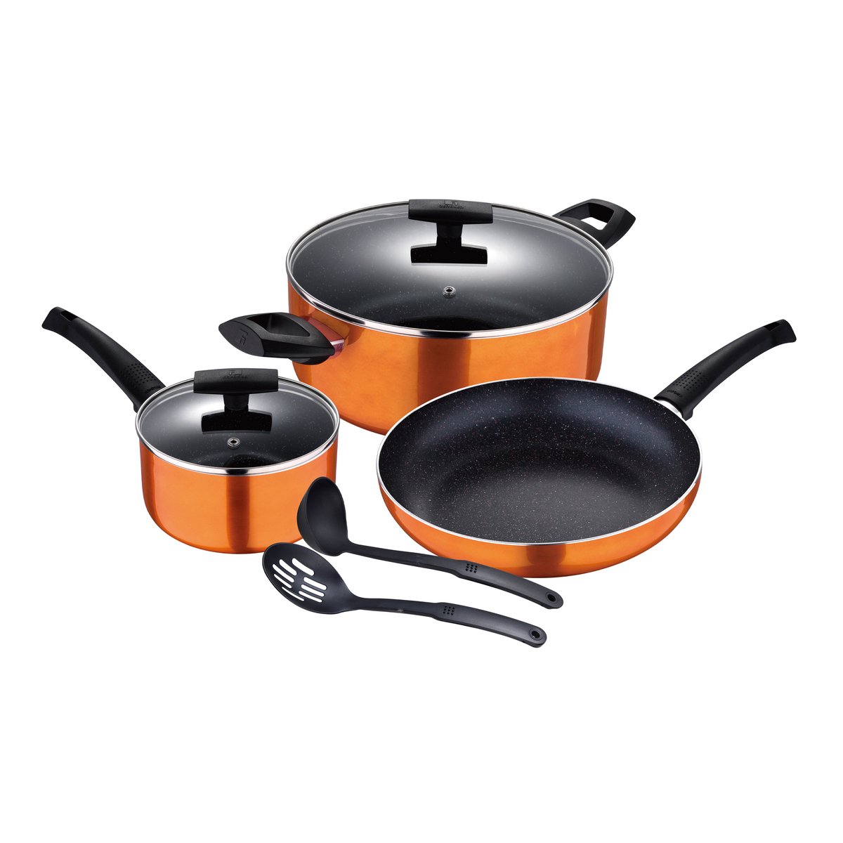 Bergner Cookware Set Marble With Induction Bootom 7pcs BG31313