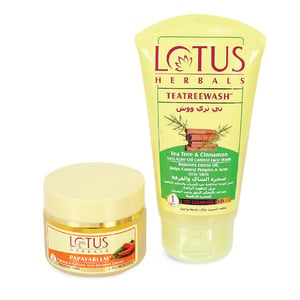 Lotus Herbals Anti-Blemish Papaya Cream 50 g + Tea Tree Face Wash 120 g