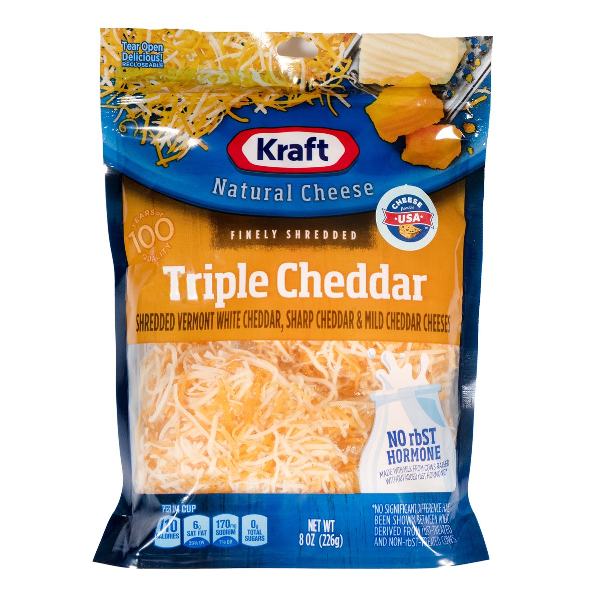 Kraft Finely Shredded Triple Cheddar 226 g