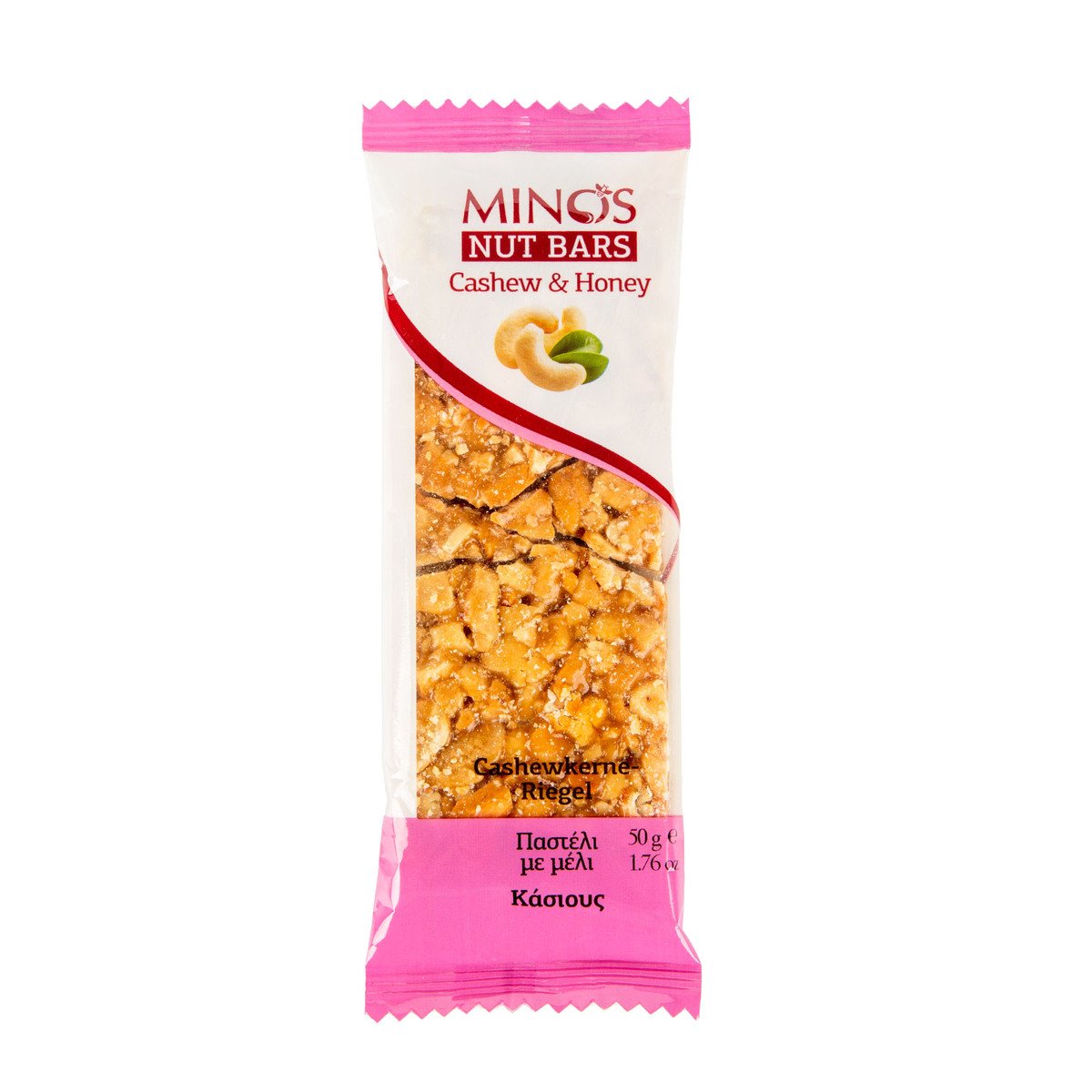 Buy Minos Cashew & Honey Nut Bar 50 g Online at Best Price | Cereal Bars | Lulu Kuwait in Kuwait