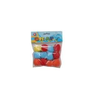 Win Plus Craft Cotton Balls 33619A 12's Assorted Color