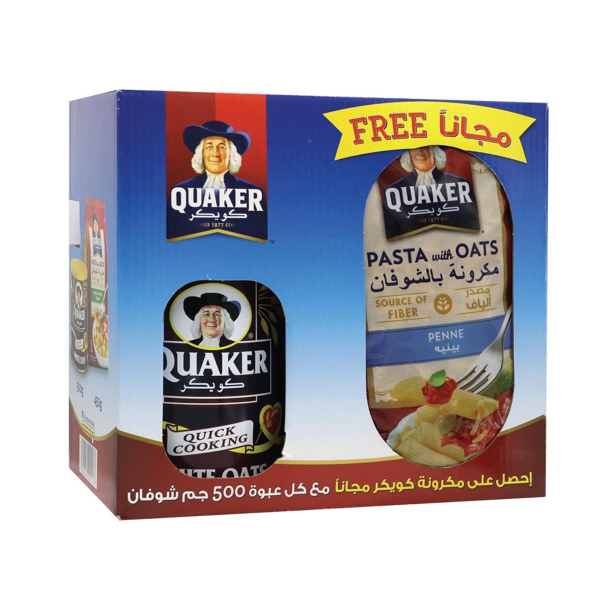 Quaker White Oats 500g + Pasta 450g