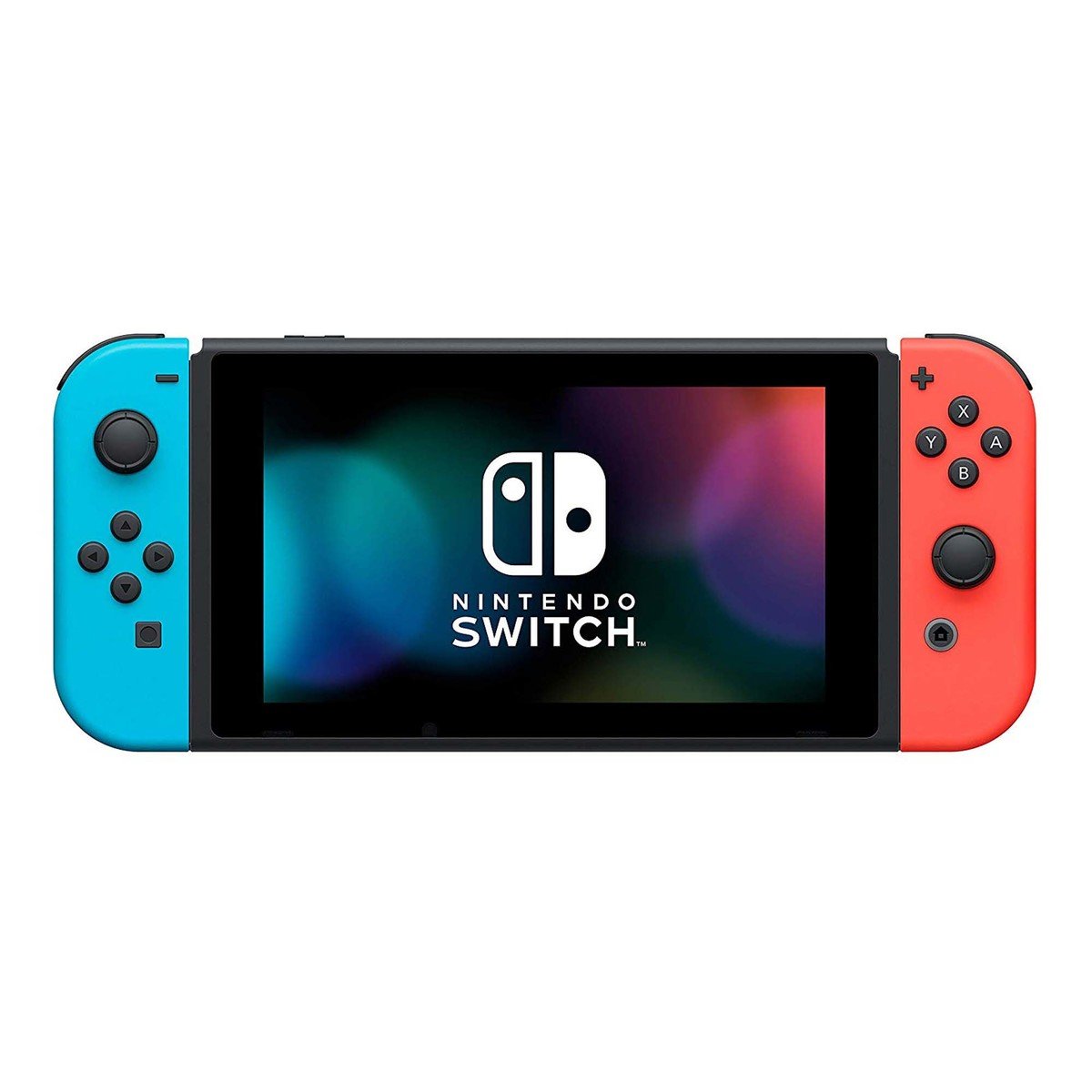 Nintendo Switch Extended Battery Life with Neon Blue and Neon Red Joy Con (2019)