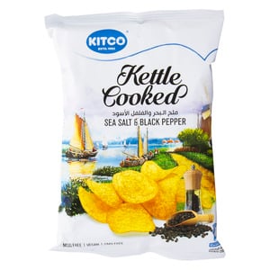 Buy Kitco Kettle Cooked Potato Chips With Sea Salt & Black Pepper 40 g Online at Best Price | Potato Bags | Lulu Kuwait in Kuwait