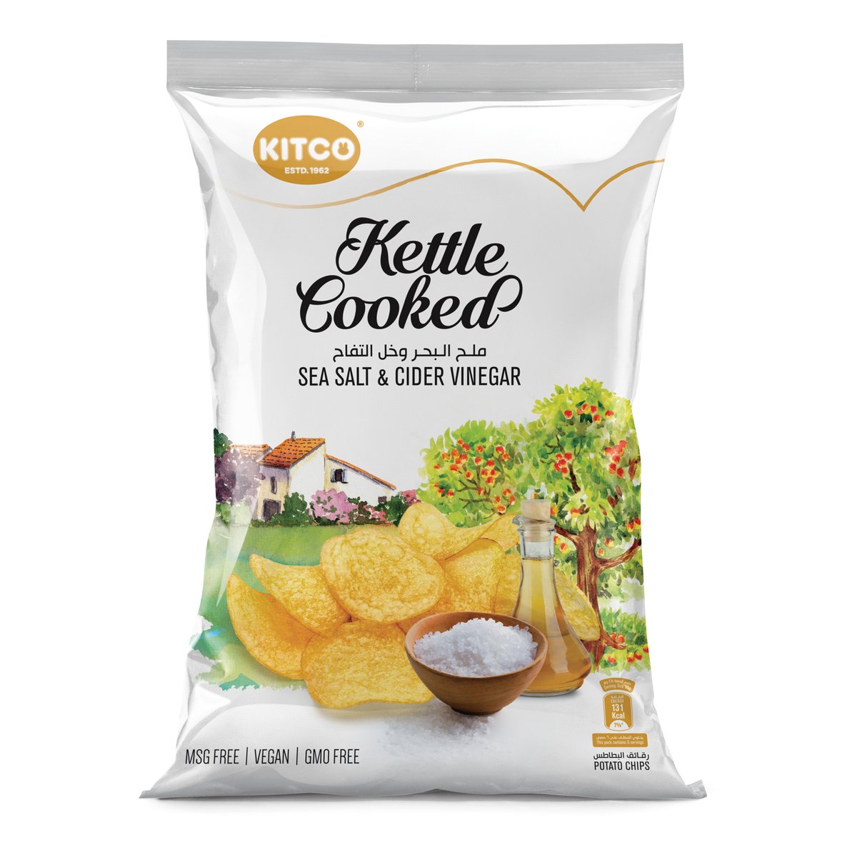 Buy Kitco Kettle Cooked Sea Salt & Cider Vinegar Potato Chips 150g Online at Best Price | Potato Bags | Lulu Kuwait in Kuwait