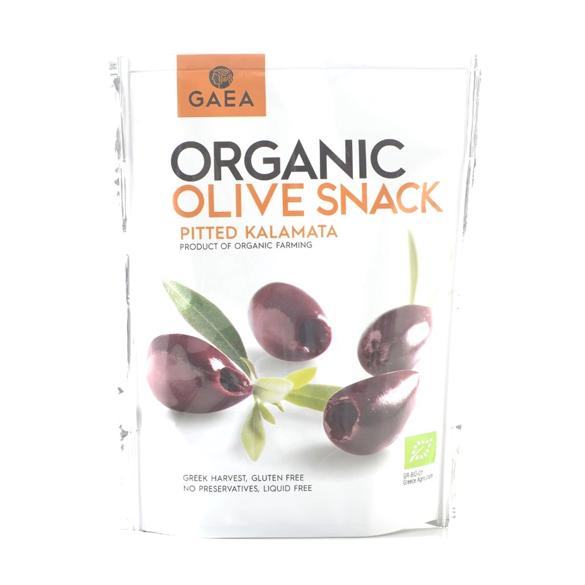 Gaea Organic Olive Snack Pitted Kalamata 65g