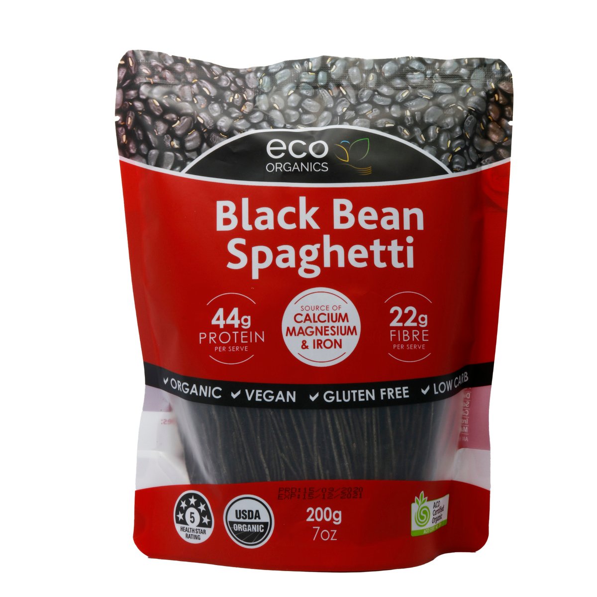 Eco Organics Spaghetti Black Bean 200g