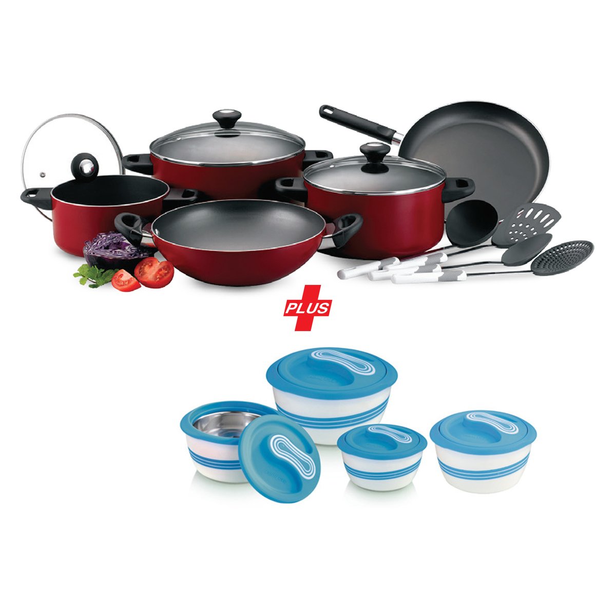 Prestige Cookware Set 12pcs PR21179 + Winsor Casserole Set 4pcs Assorted