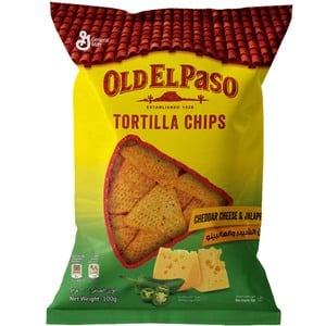 Old El Paso Tortilla Chips Cheddar Cheese and Jalapeño 100g