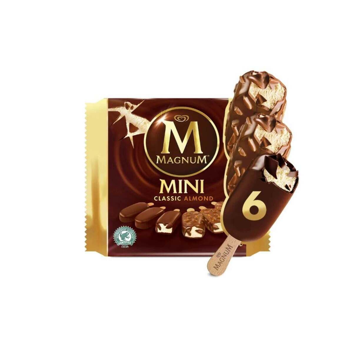 Magnum Classic Almond Mini Ice Cream Stick Value Pack 6 pcs 345 ml