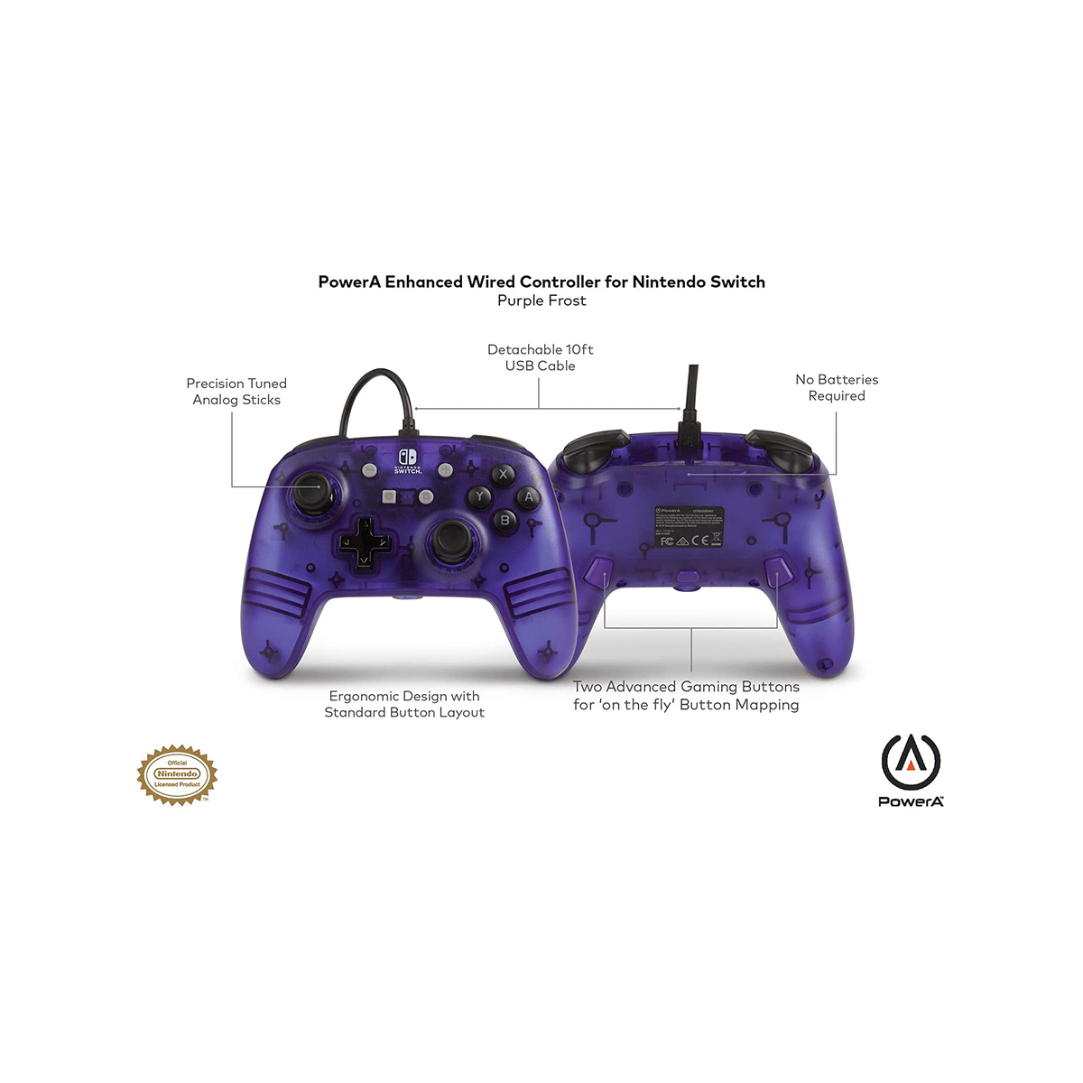 Enhanced Wired Controller for Nintendo Switch - Purple Frost (Nintendo Switch)