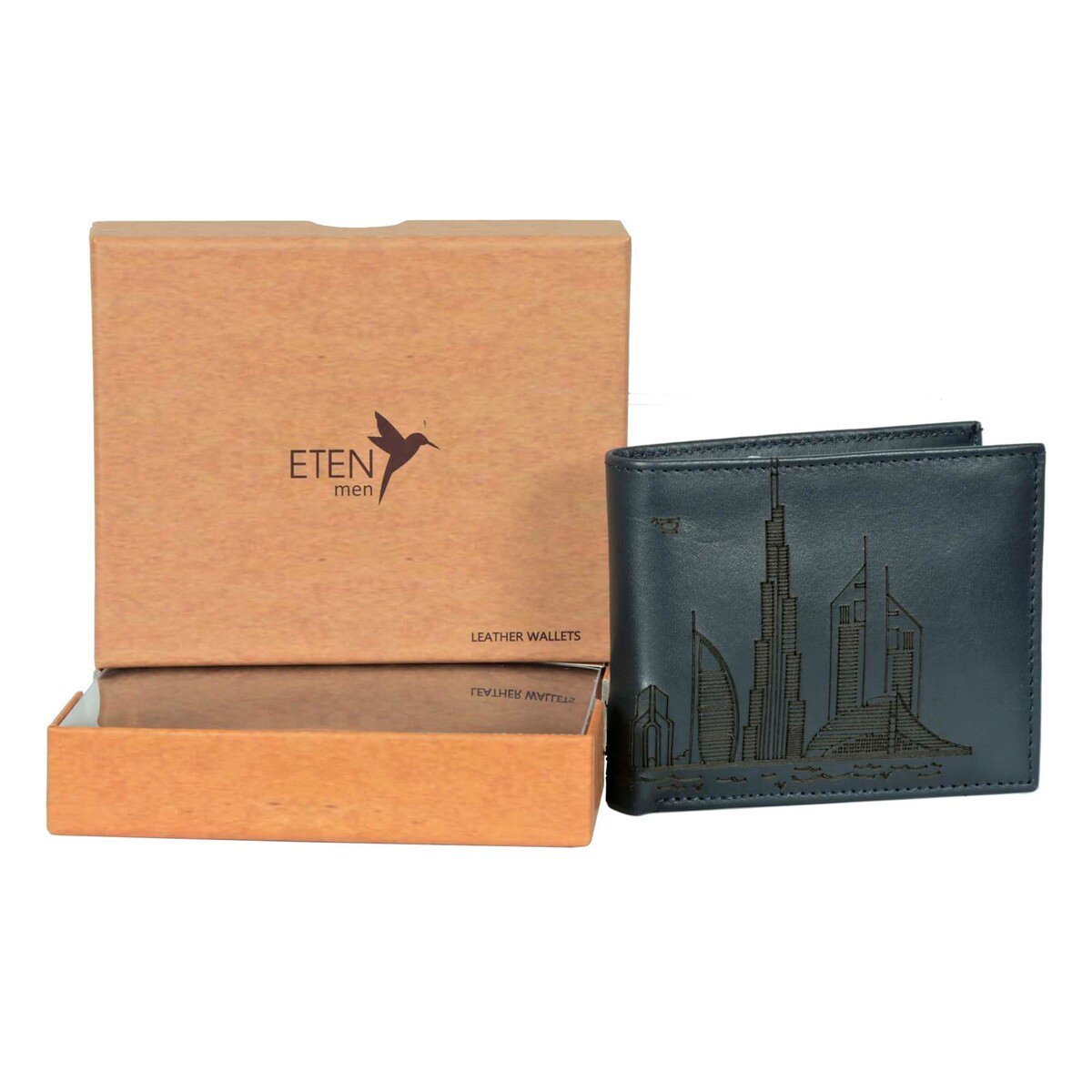 Eten Men's Leather Wallet With Dubai Skyline Designs ETCL-11 Blue