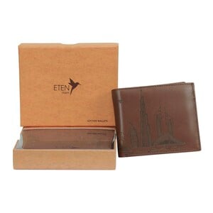 Eten Men's Leather Wallet With Dubai Skyline Designs ETCL-12 Bordo