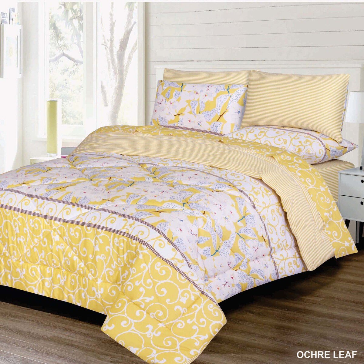 Maple Leaf Comforter Set Queen 6pcs 200 Thread Count Assorted Colors & Designs