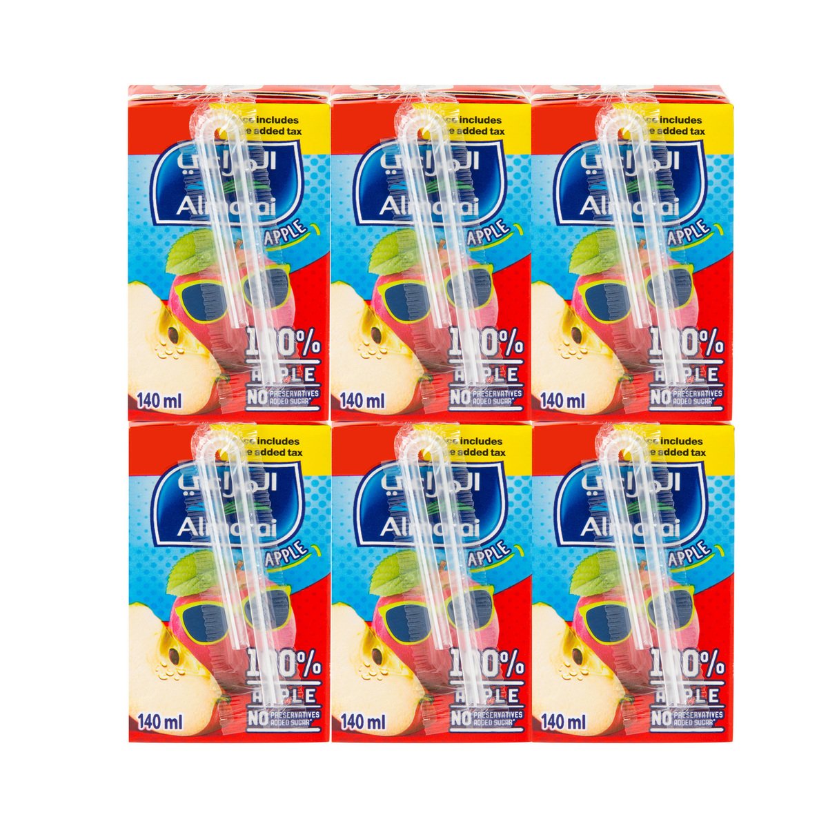 اشتري قم بشراء المراعي شراب تفاح 6 × 140 مل Online at Best Price من الموقع - من لولو هايبر ماركت Fruit Drink Tetra في الكويت