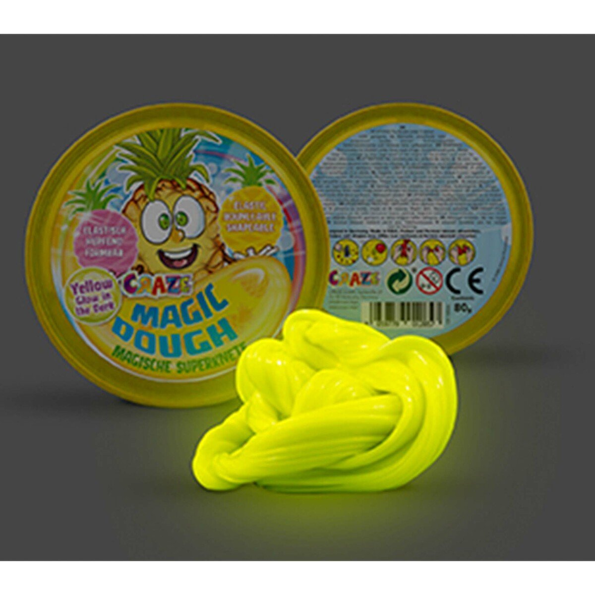 Craze Magic Dough - Pinapple - Glow In Dark - Yellow 12857