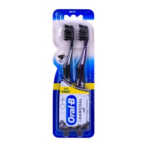 Oral B Charcoal Whitening Therapy Toothbrush Soft 1+1