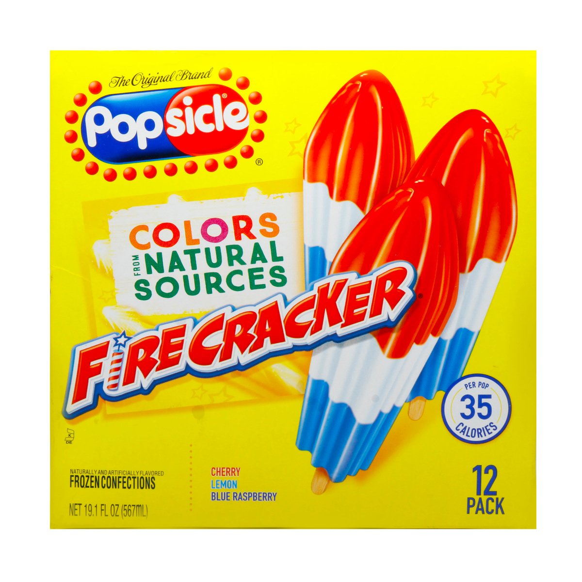 Popsicle Fire Cracker Cherry, Lemon & Blue Raspberry 567ml