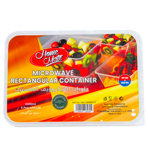 Home Mate Microwave Rectangular Container 1Litre 6pcs