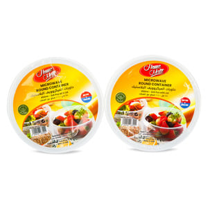 Home Mate Microwave Round Container With Lids 450ml 2 x 6pcs