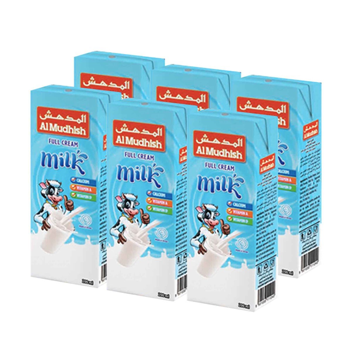 Al Mudhish UHT Milk Full Cream 6 x 200ml