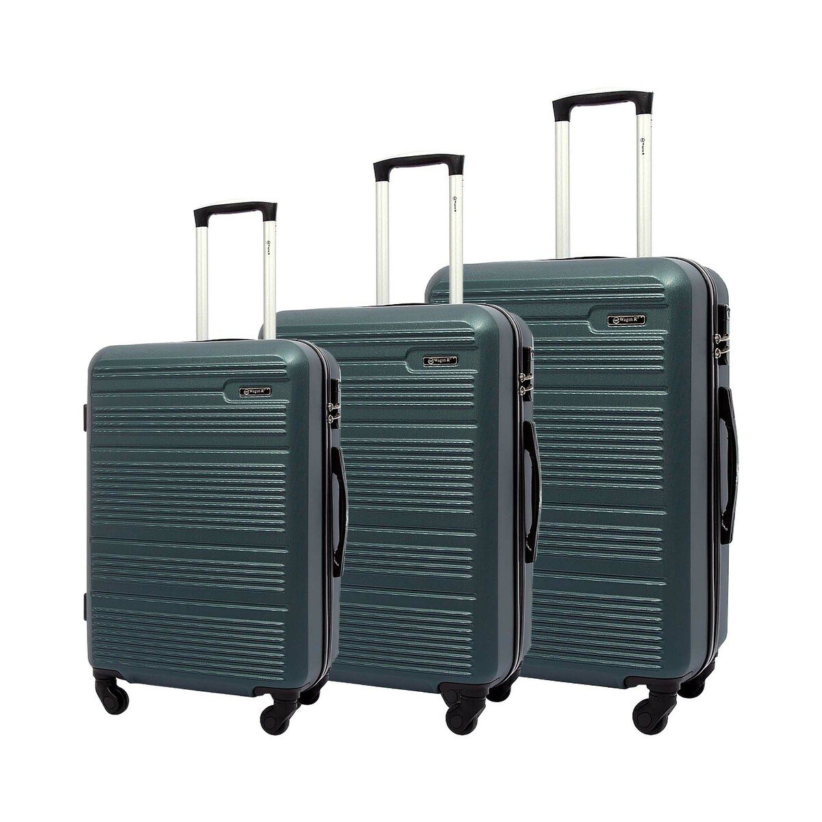Wagon R ABS 4Wheel Hard Trolley WB621 3Pcs Set (20+24+28 inches) Assorted Color