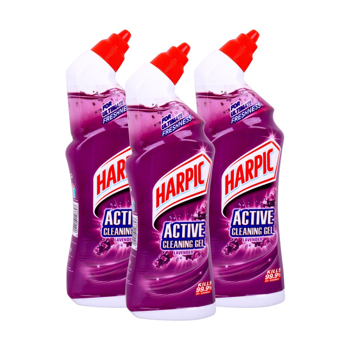 Harpic Toilet Cleaner Active Cleaning Gel Lavender 750ml 2+1