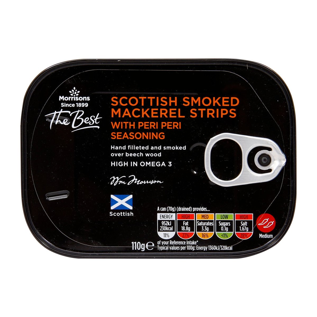 Morrisons Scottish Smoked Mackerel Strips With Peri Peri 110g