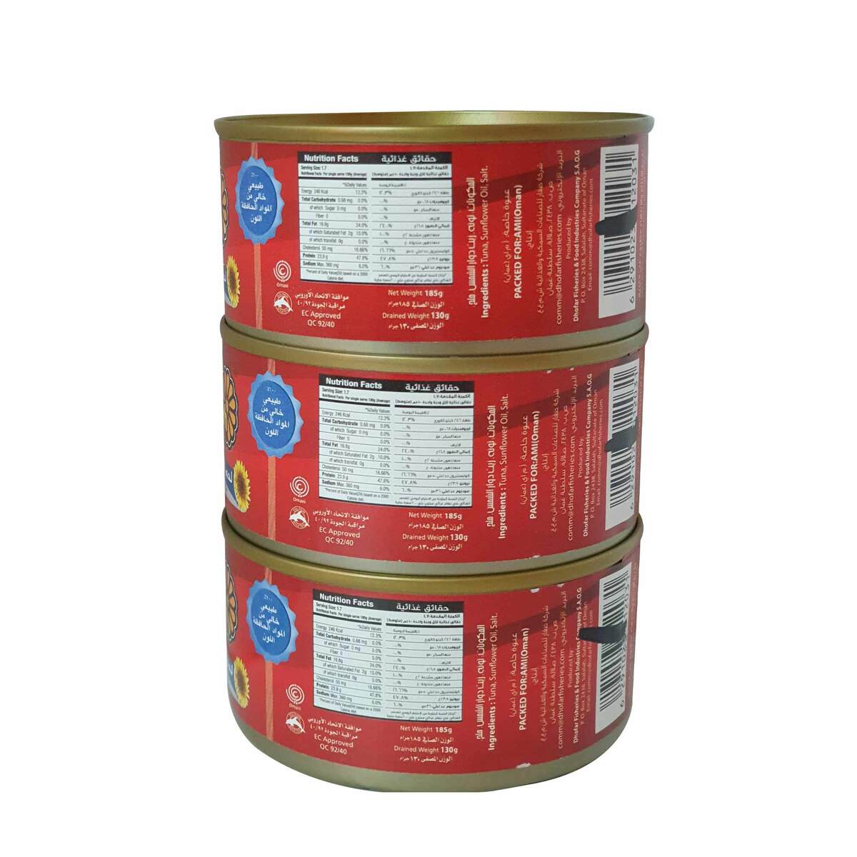 Daily Fresh Light Meat Tuna In Sunflower Oil Value Pack 3 x 185g