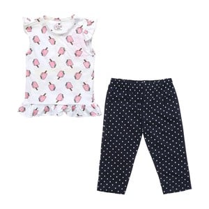 Eten Infant Girls Pyjama Set Short Sleeve White 24M
