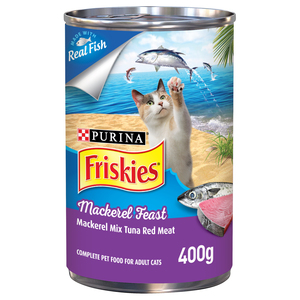Purina Friskies Wet Cat Food Mackerel Feast 400g