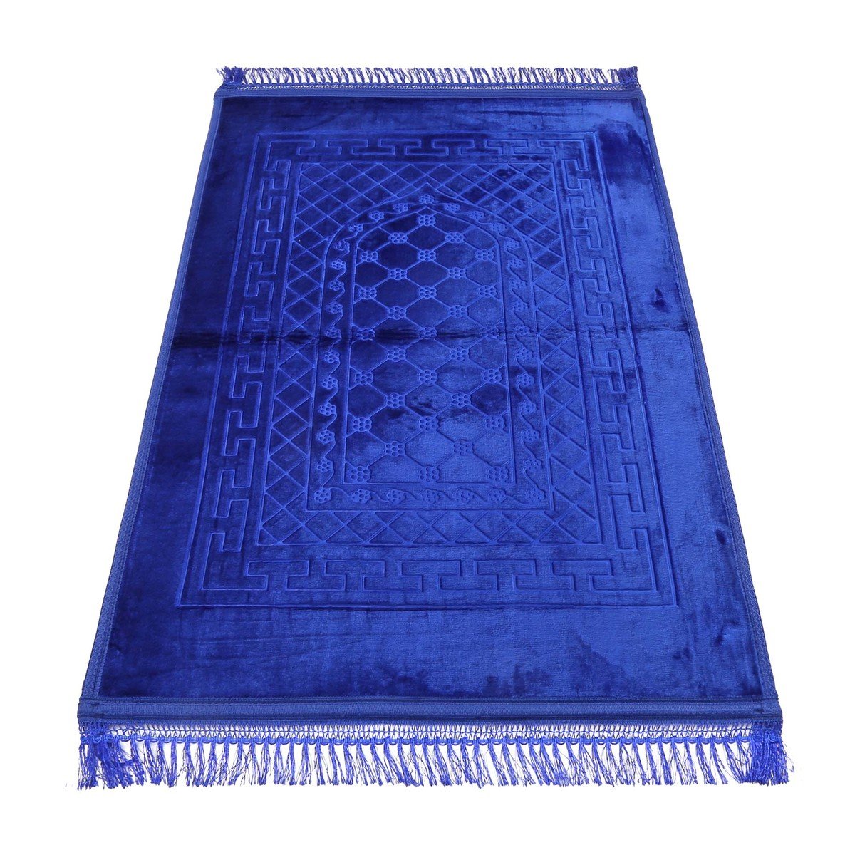 Golden Wheat Embossed Prayer Mat with rachel softness( 80x120cm) Blue