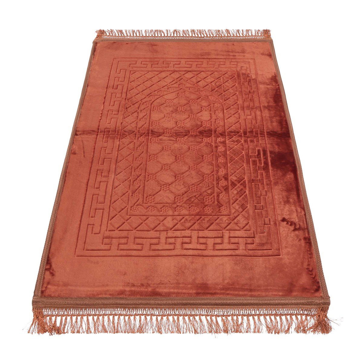 Golden Wheat Embossed Prayer Mat with rachel softness( 80x120cm) Maroon