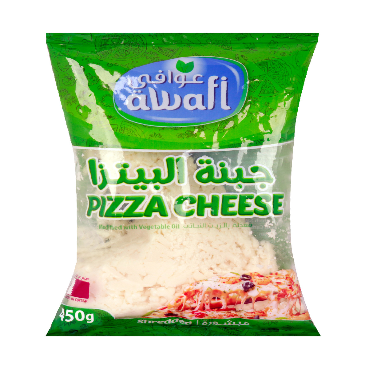 Awafi Shredded Mozzarella Pizza Cheese 450g