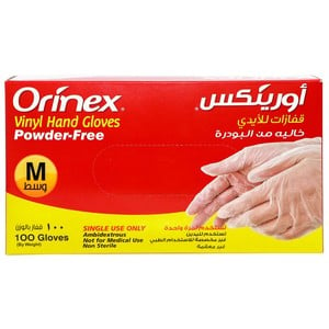 Orinex Vinyl Hand Gloves Powder-Free Medium 100pcs