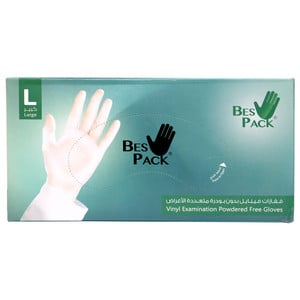 Best Pack Powdered Free Vinyl Gloves Large 80pcs