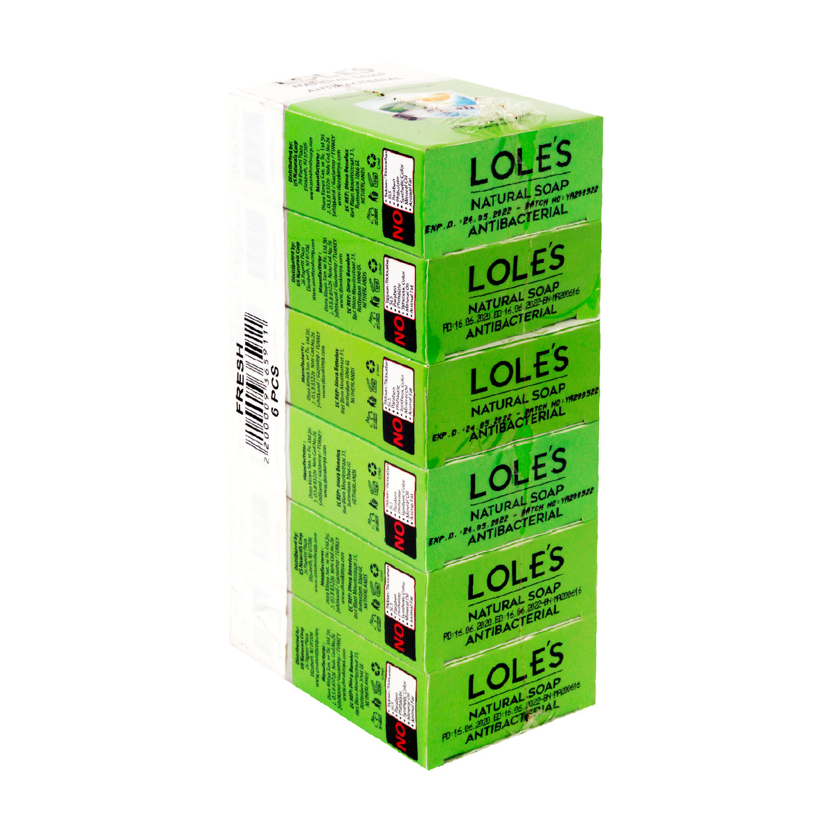 Lole's Anti Bacterial Natural Soap Fresh 6 x 100 g
